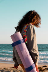Yellow/Pink/Green Yoga Strap with Yellow Bands