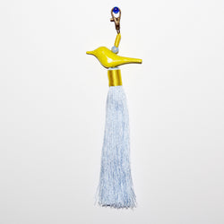 Yellow Bird Tassel with Light Blue Tail